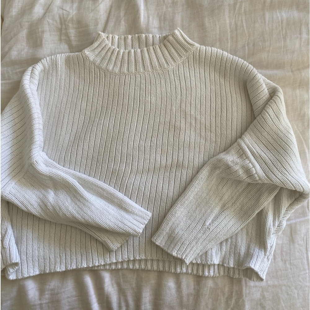 Honest Cotton Boxy White Sweater